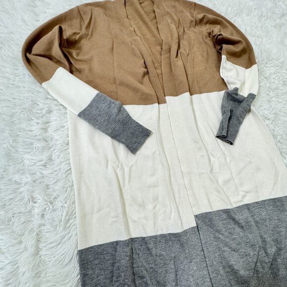 NWOT Amazon Colorblock Open Front Long Cardigan Size XS - Picture 4 of 9